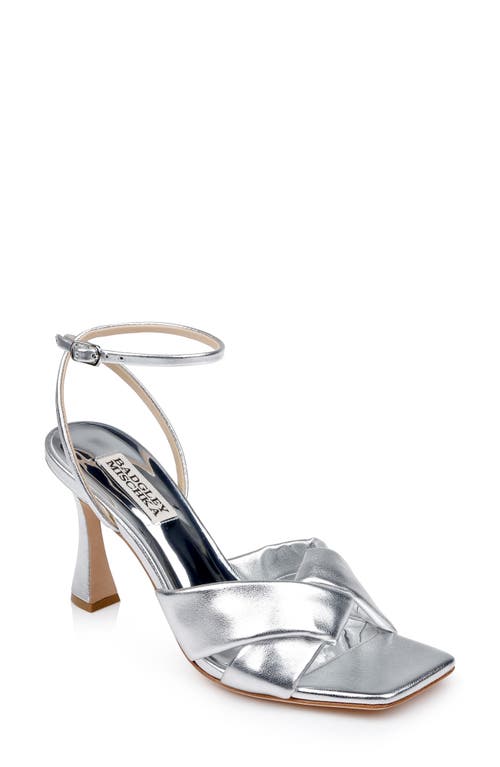 Shop Badgley Mischka Collection Brinlee Ii Ankle Strap Sandal In Silver Leather