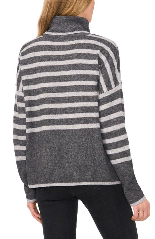 CECE CECE STRIPE TURTLENECK SWEATER 
