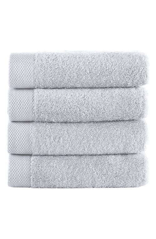 Brooks Brothers Solid Signature 4-pack Turkish Cotton Washcloths In Silver