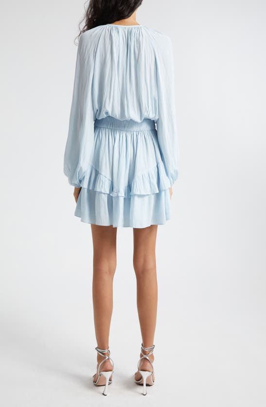 Shop Ramy Brook Ramona Long Sleeve Minidress In Crystal Blue