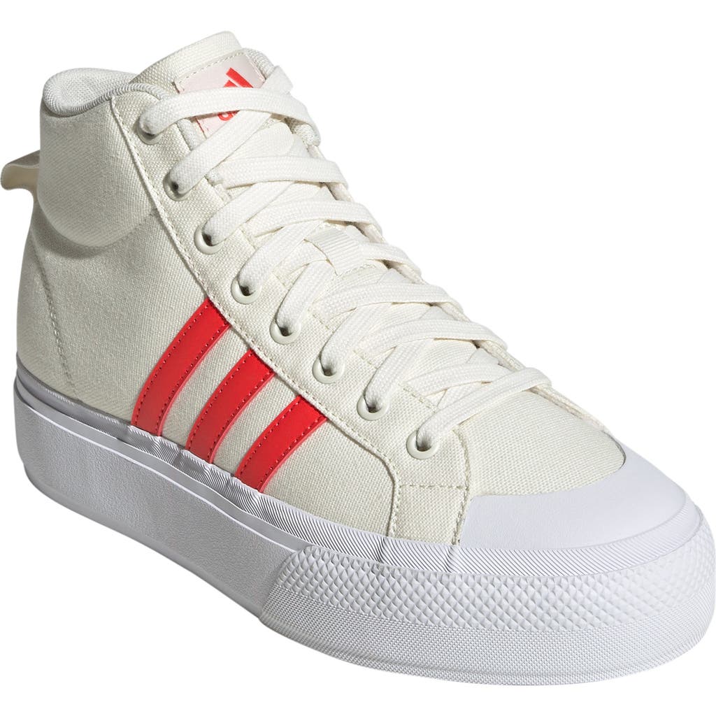Adidas Originals Adidas Bravado 2.0 Platform Mid Skate Sneaker In White/black/white