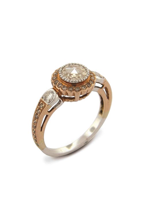 Shop Sethi Couture True Romance Champagne Diamond Ring In Rose Gold/diamond