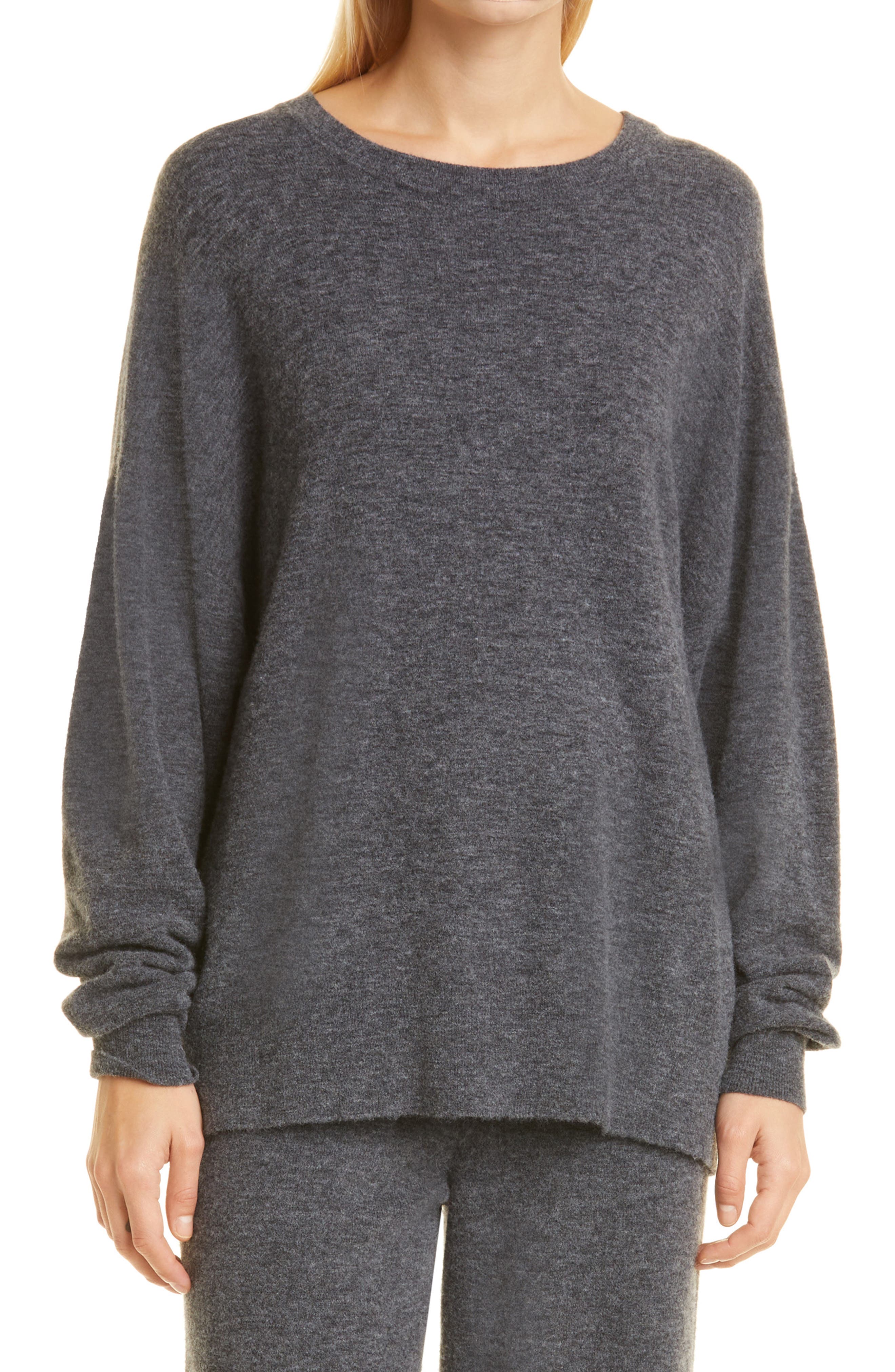 charcoal gray cashmere sweater