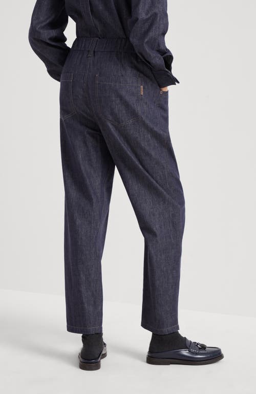 Shop Brunello Cucinelli Five-pocket Track Trousers In Blue