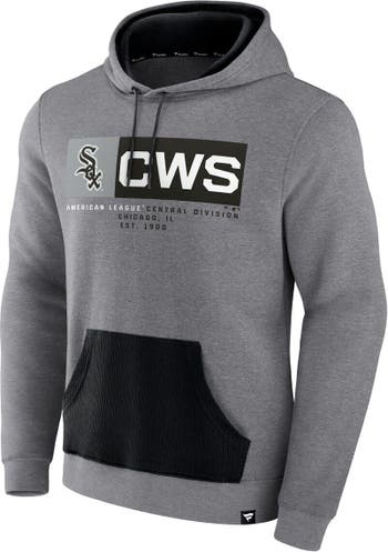 Men's Fanatics Branded Black Chicago White Sox Team Logo Lockup Fitted  Pullover Hoodie