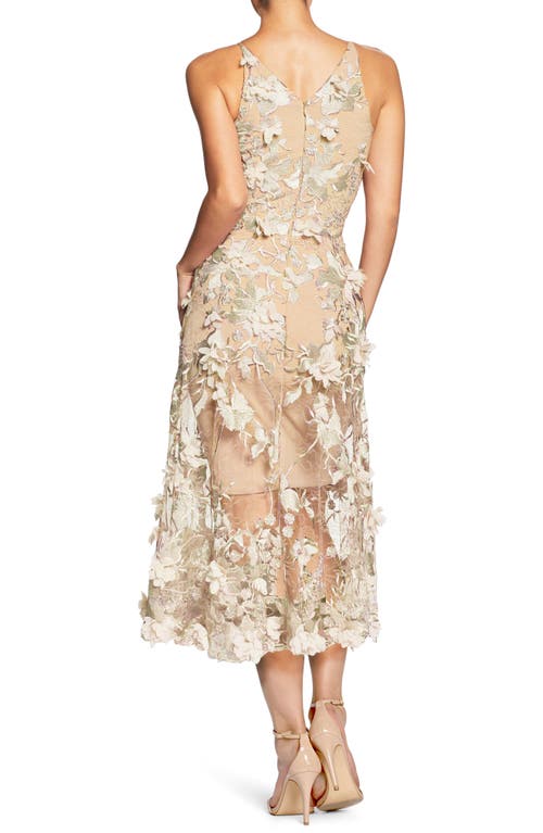 Dress The Population Audrey Floral-print Dress In Cream