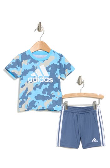 Adidas Originals Adidas Logo Graphic T-shirt & Shorts Set In Blue