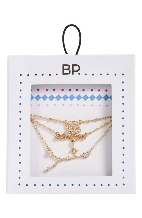 BP. Crystal Zodiac Triple Layer Pendant Necklace in Cancer- Gold