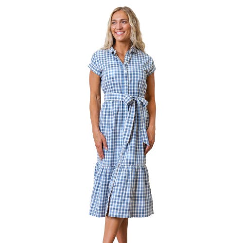 HOPE & HENRY ORGANIC BUTTON FRONT MIDI DRESS 