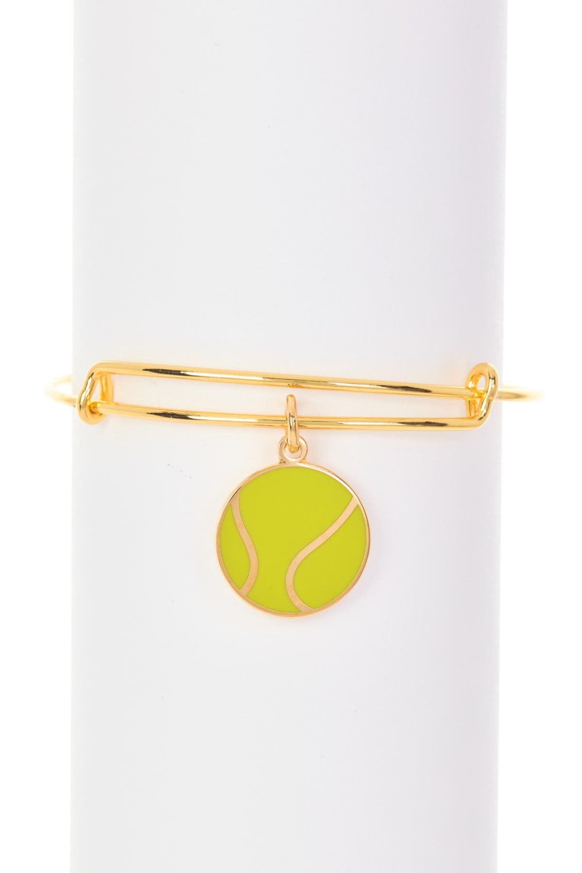 Alex And Ani Team Usa Tennis Charm Expandable Wire Bracelet In Gold