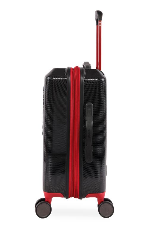 Hurley Swiper 21" Hardshell Spinner Suitcase In Black/red