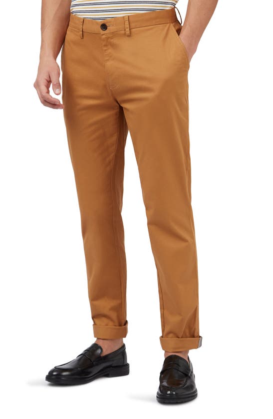 Ben Sherman Signature Slim Fit Stretch Cotton Chinos In Tan
