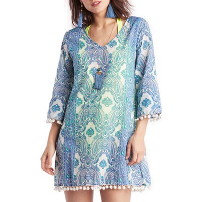 Sole Society Paisley Pompom Cover-Up Tunic