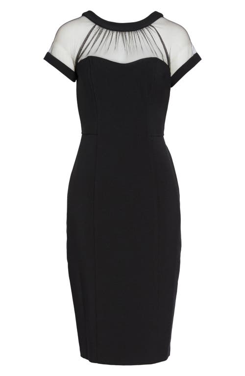 Shop Maggy London Illusion Yoke Crepe Cocktail Dress In Black