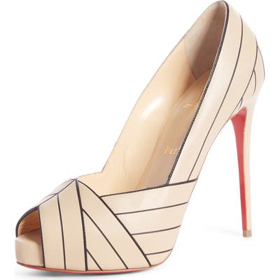 Christian Louboutin Undessin Peep Toe Pump, Beige