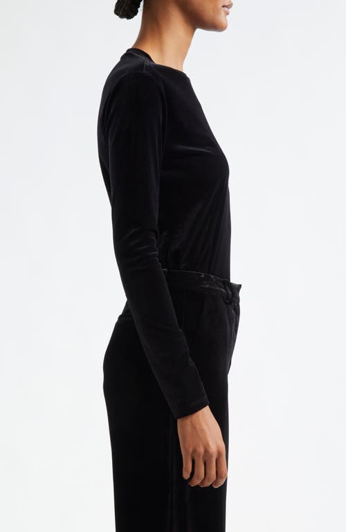 Shop L Agence L'agence Tess Long Sleeve Crewneck T-shirt In Black