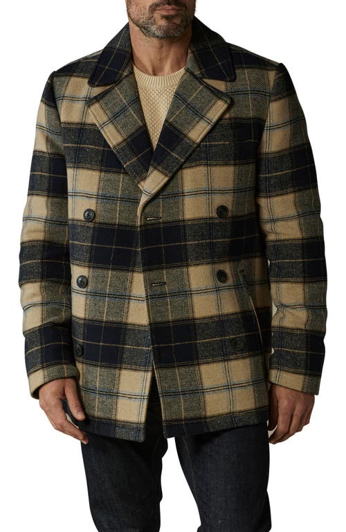 Shop The Normal Brand Lan Windowpane Plaid Peacoat In Navy Windowpane Plaid