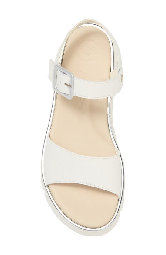 Shop Paul Green Toby Ankle Strap Platform Sandal In White Grained