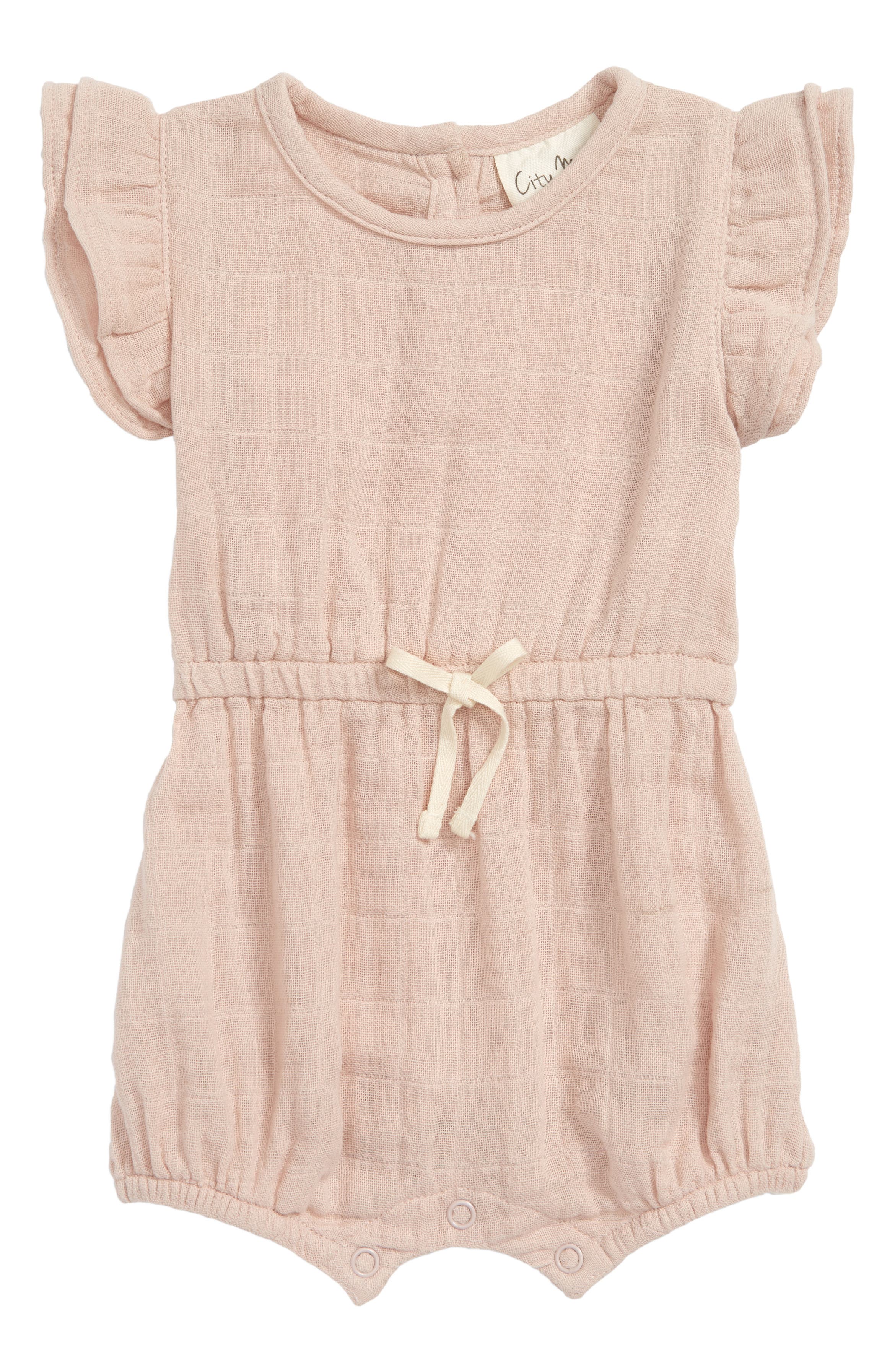 City Mouse Organic Cotton Muslin Romper (Baby Girls) | Nordstrom