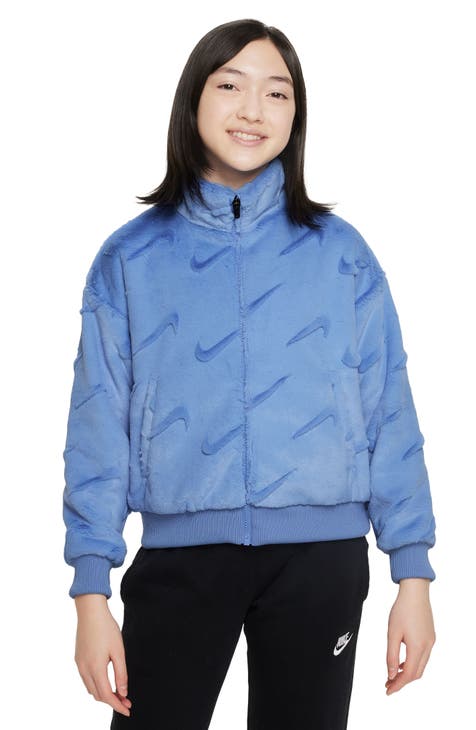 Kids' Sportswear Swoosh Faux Fur Jacket (Big Kid)