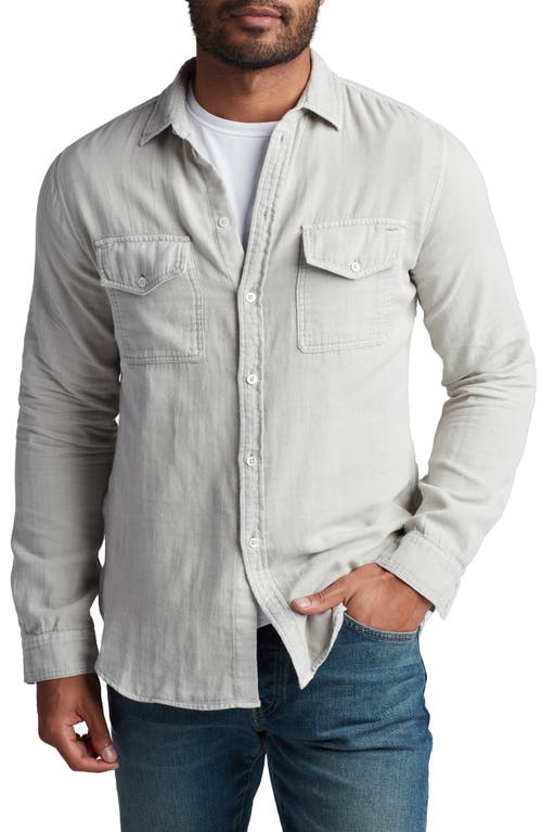 Leeds Double Weave Button-Up Shirt in Chalk