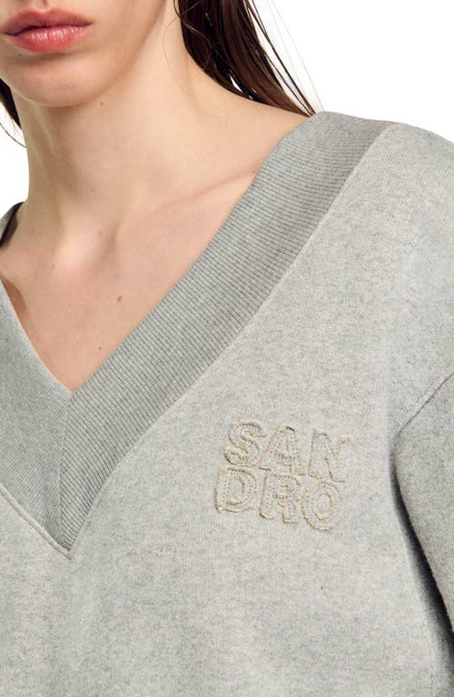 Shop Sandro Cropped Sweatshirt In Grey