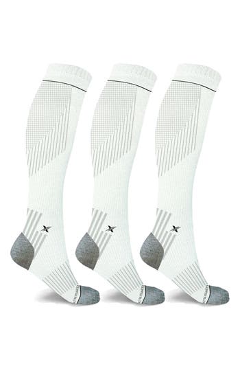 Extreme Fit Pack Of 3 Copper Compression Socks In White
