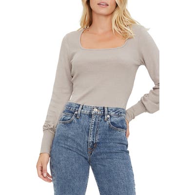 Michael Stars Bishop Sleeve Top, Size One Size - Grey