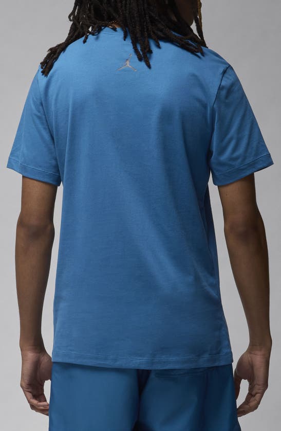 Shop Jordan Flight Essentials Graphic T-shirt In Industrial Blue/ Black