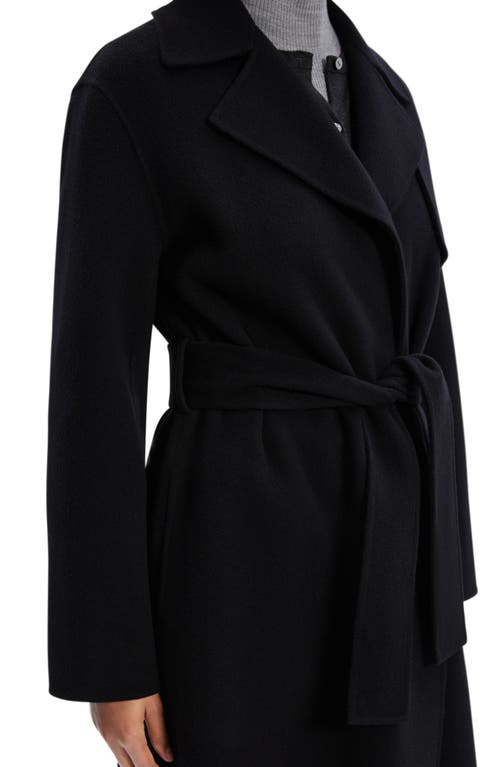 Shop Theory Wool Blend Trench Coat In Black