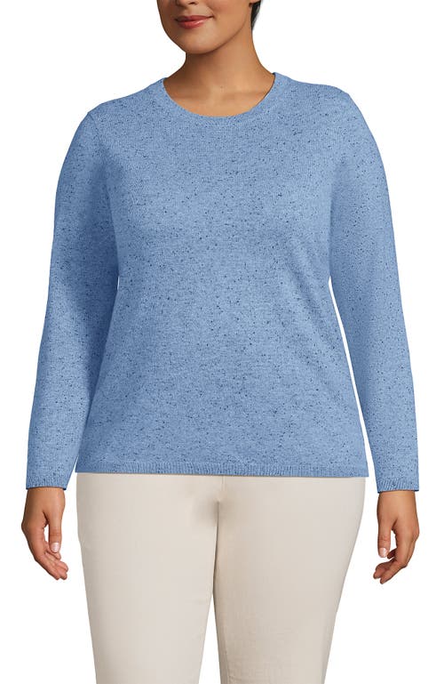 Shop Lands' End Plus Size Cashmere Sweater In Cloudy Blue Heather Donegal