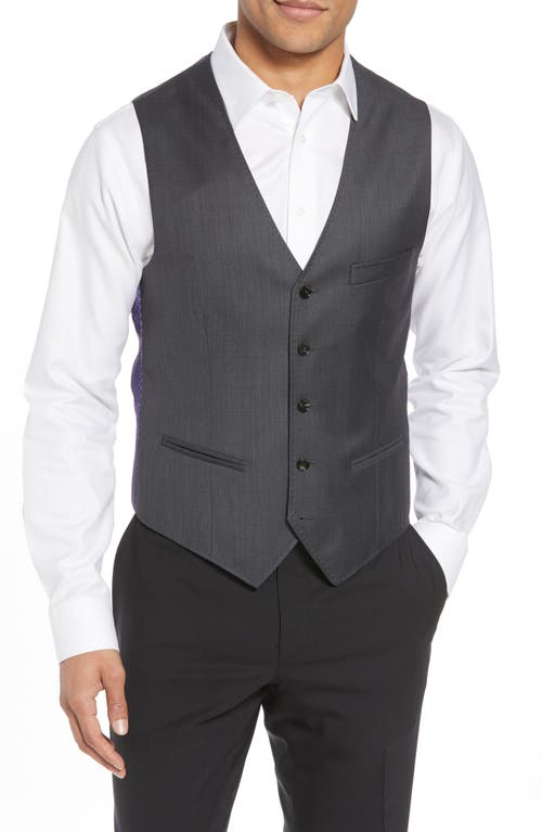 Ted Baker London Troy Slim Fit Solid Wool Vest Charcoal at Nordstrom, R