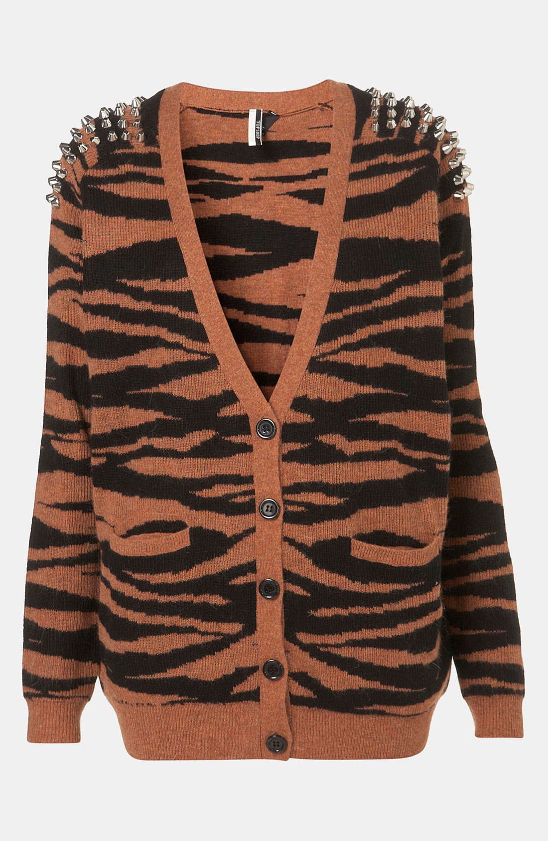 Tiger Stripe Studded Knit Cardigan Nordstrom