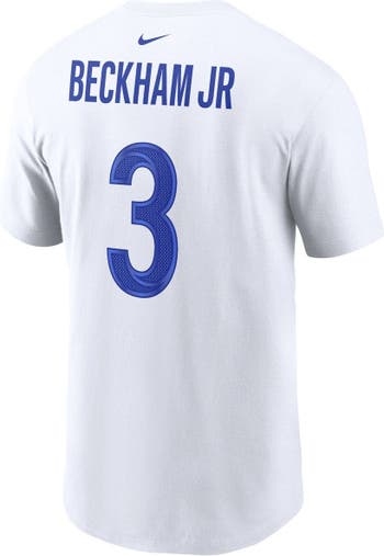 Men's Nike Odell Beckham Jr. White Los Angeles Rams Super Bowl LVI Name & Number T-Shirt Size: Extra Large
