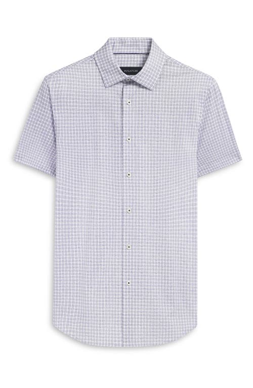 Shop Bugatchi Miles Ooohcotton® Check Short Sleeve Button-up Shirt In White