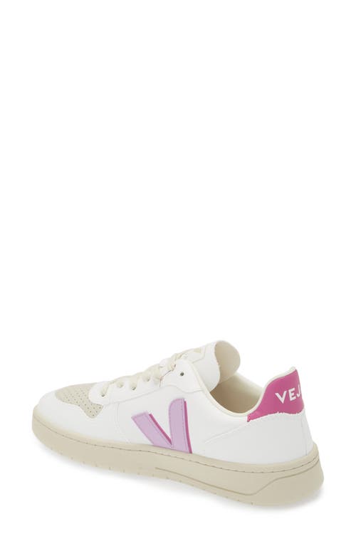Veja V10 Womens Comfort Insole Faux Leather Running & Training Shoes In White/orchid