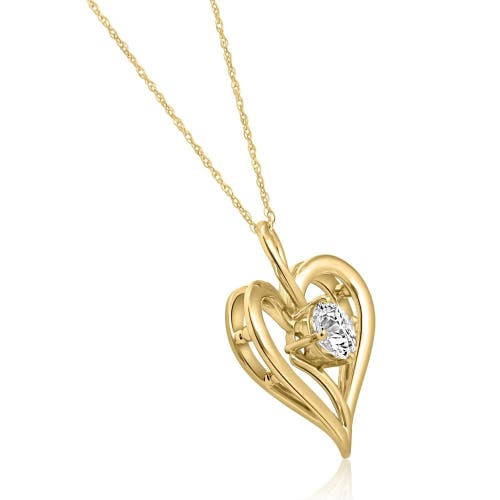 Bliss Diamond 3/4ct Lab Grown Diamond Solitaire Heart Necklace In 10k Yellow Gold