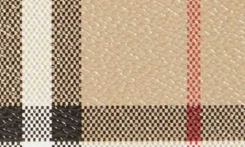 Burberry Kelbrook Check Canvas & Leather Card Case With Key Ring In Archive Beige/briar Brown