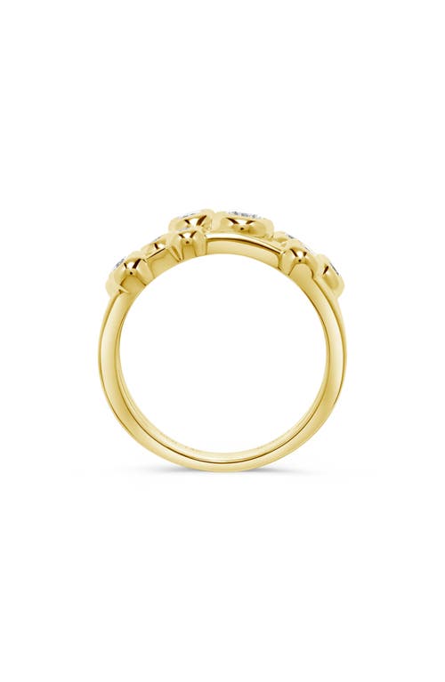H.j. Namdar Bezel Set Diamond Band Ring In Yellow Gold