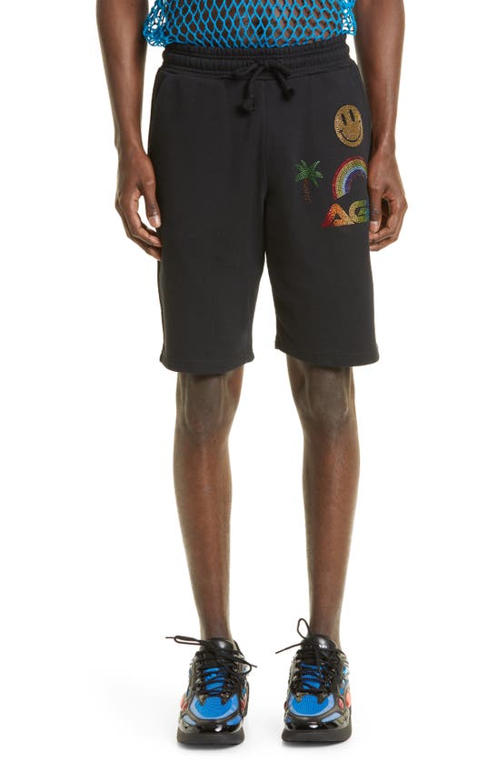 Agr Logo-embroidery Embellished Track Shorts In Black