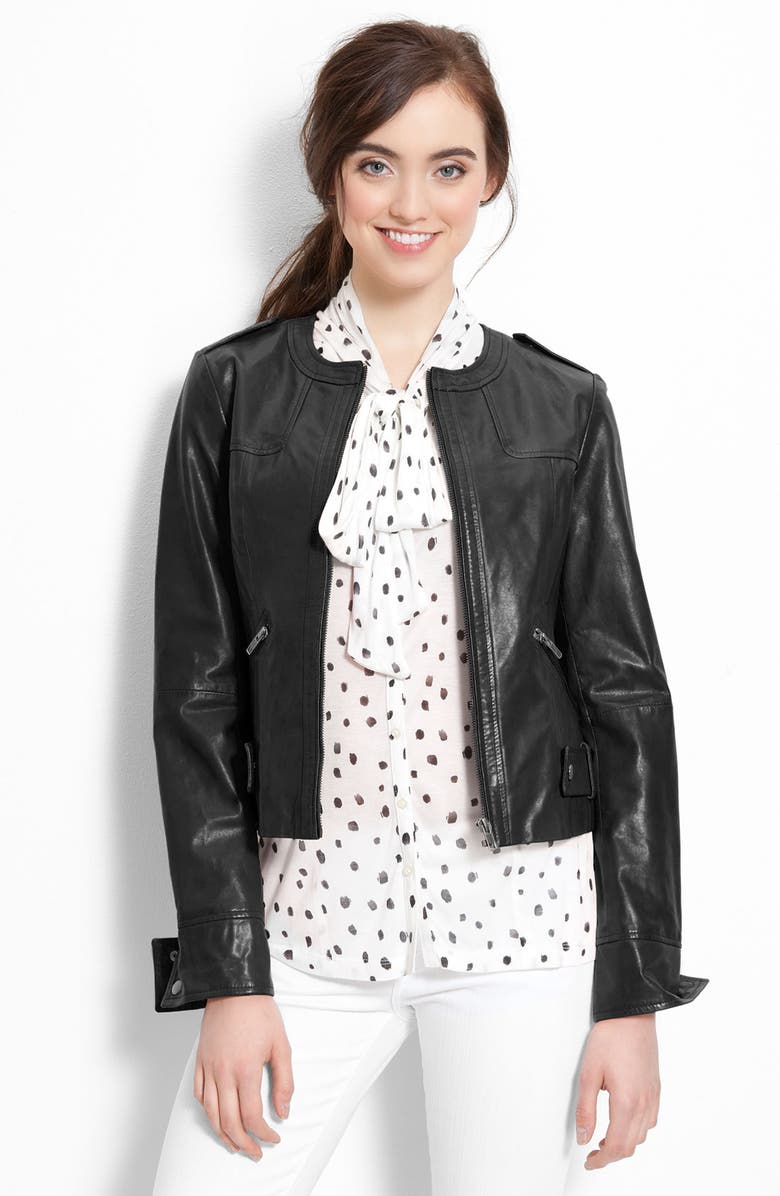 Velvet Heart Collarless Leather Jacket | Nordstrom