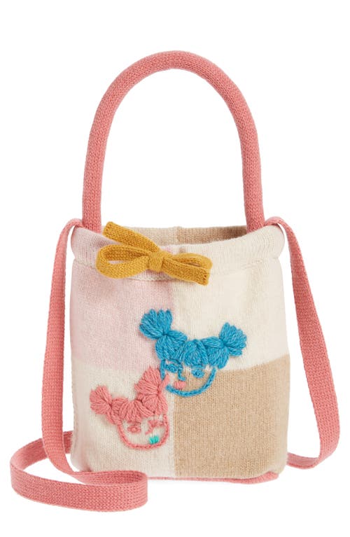 Check Wool Knit Handbag in Strawberry