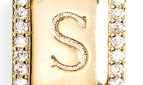 Leith Initial Pendant Necklace In S- Clear- Gold