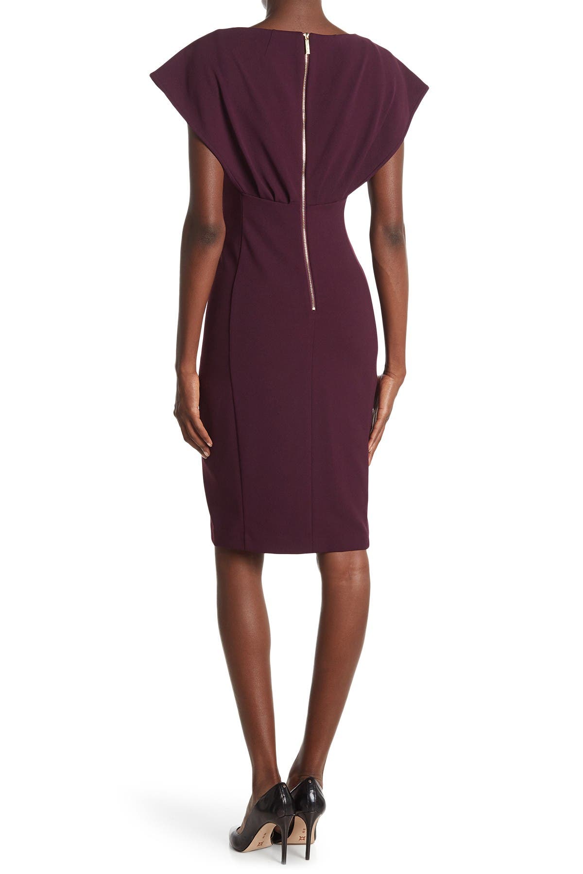 fitted lace wedding dress Calvin Klein Womens Petites Chiffon Shift Dress Purple 0P at Amazon Women's  Clothing store main image 0