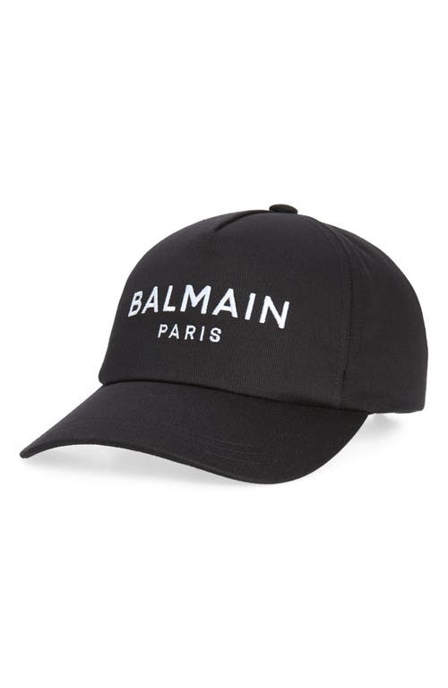 Balmain Embroidered Logo Baseball Cap in Black/White