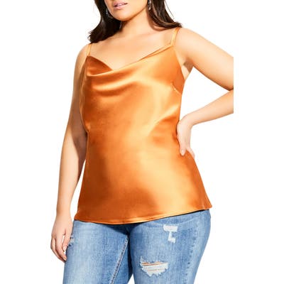 Plus Size City Chic Cowl Neck Camisole, Orange