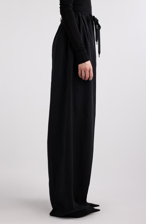 Shop Balenciaga Gender Inclusive Large Fit Poplin Drawstring Pants In Black