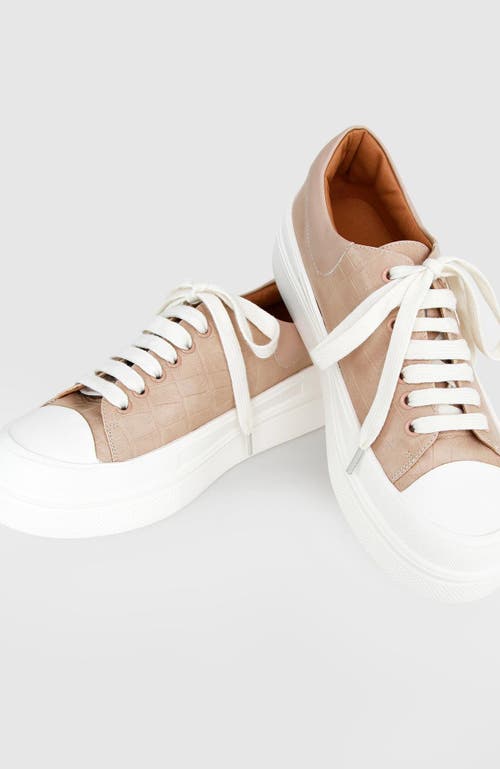 Shop Belle & Bloom Just A Dream Croc Leather Sneaker In Blush