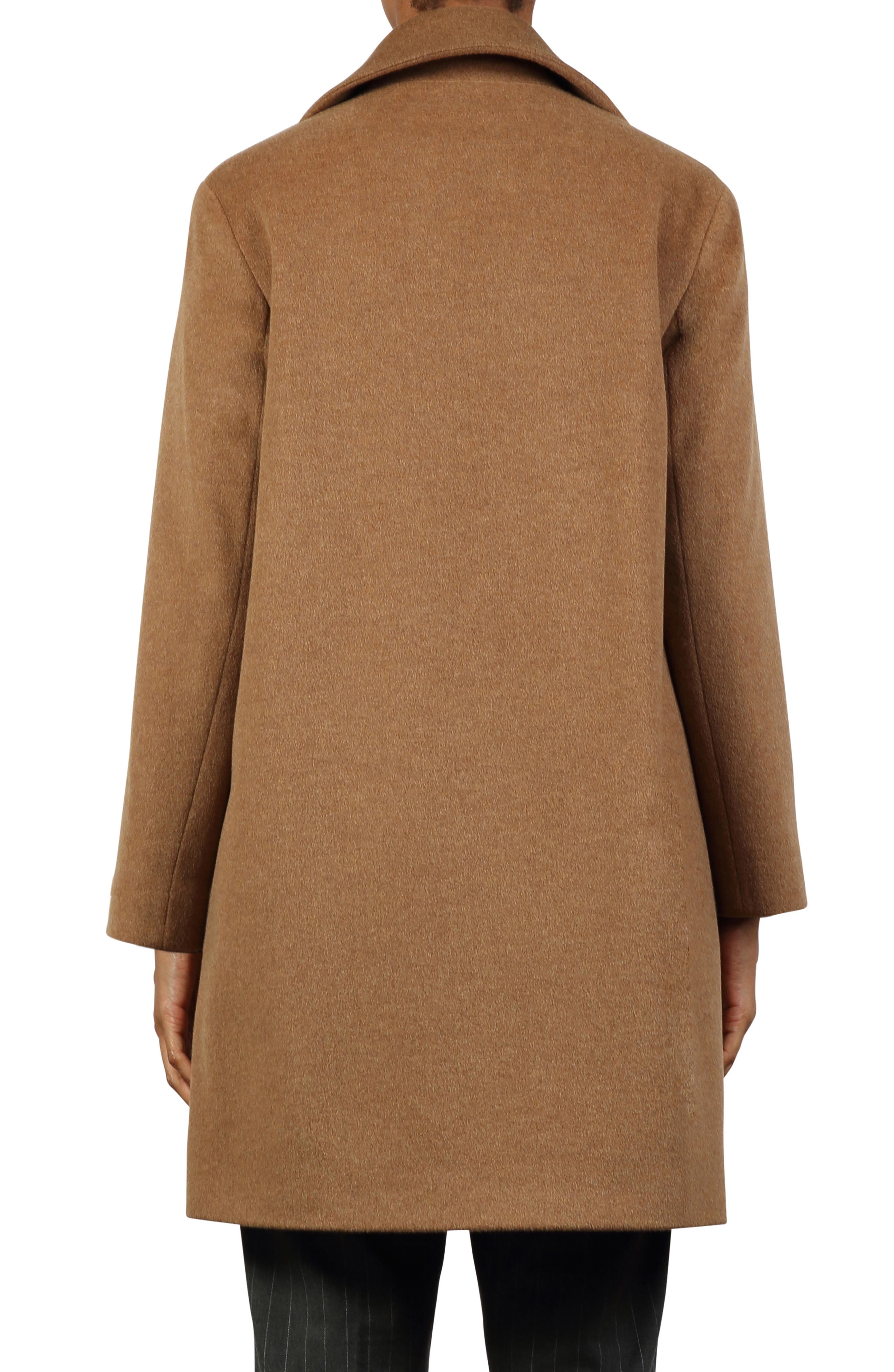 fleurette notch collar wool coat
