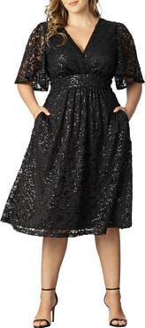 Fit and flare outlet sequin cocktail dress